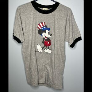Vintage Mickey & Co Ringer Shirt 90s 4th July Uncle Sam Patriotic Mickey Medium